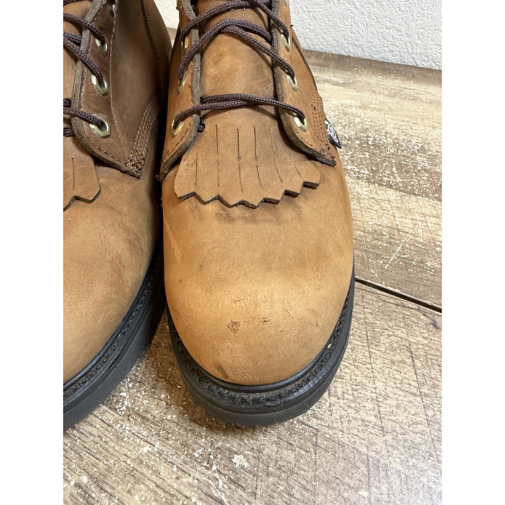 Justin Conductor Work Boots 8" Electrical Soft Toe Work 760 USA Mens Sz 10 EE - Picture 4 of 10